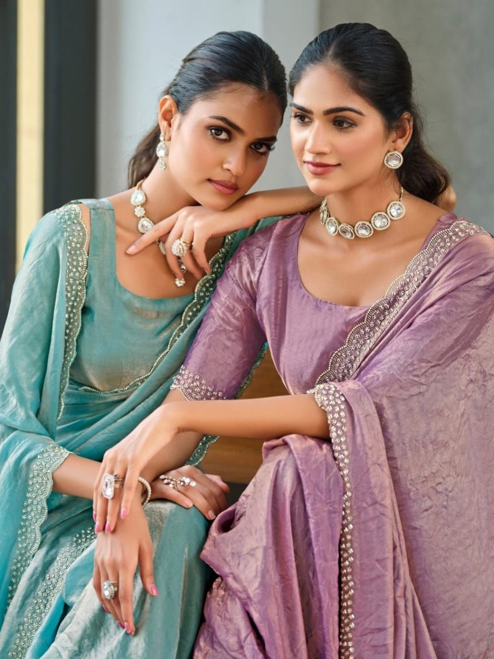 CRUSH TISSUE FANCY SAREE