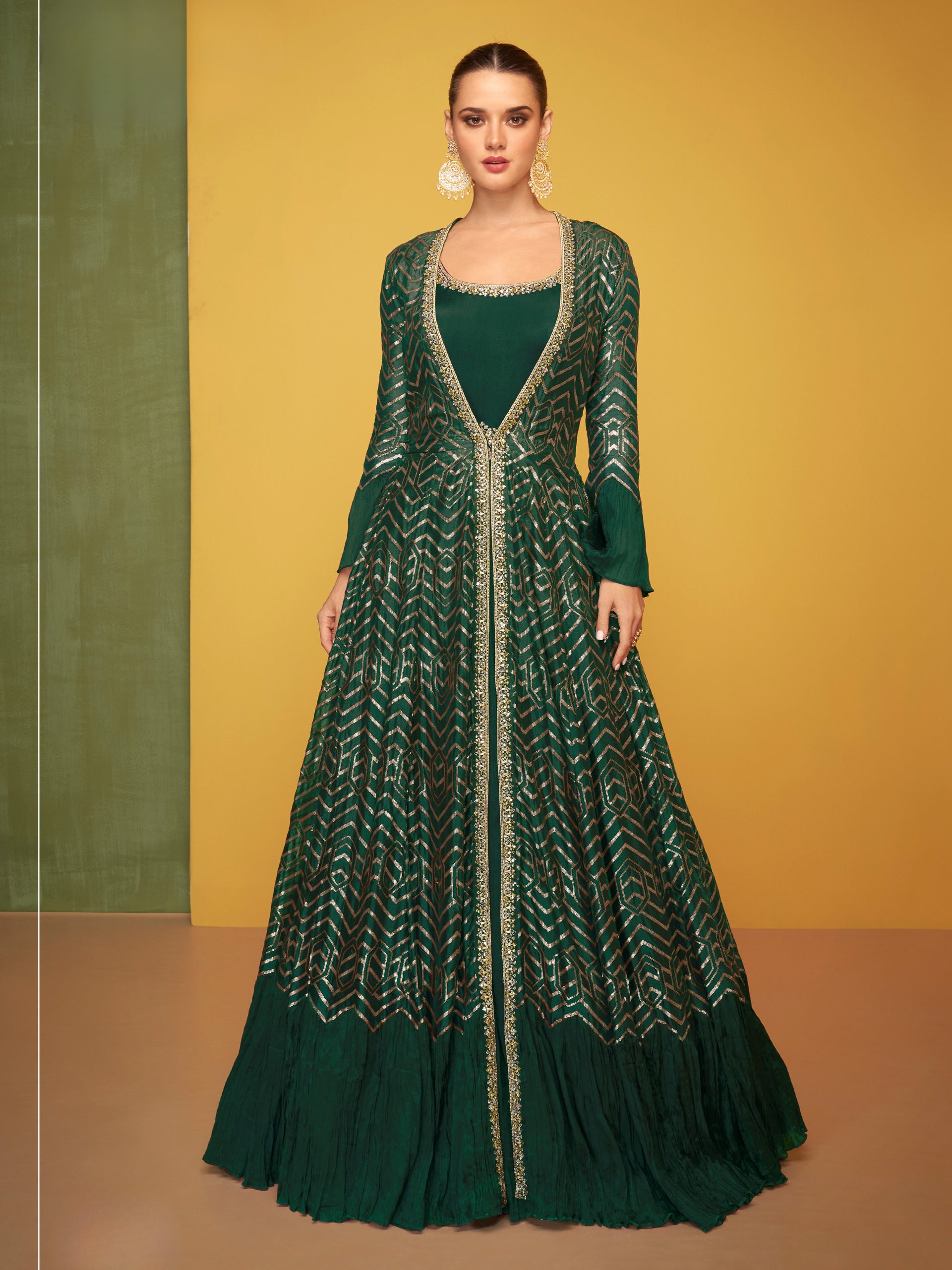 strapless open back dress GOWN WITH LONG SHRUG – Fabricaaindia-online